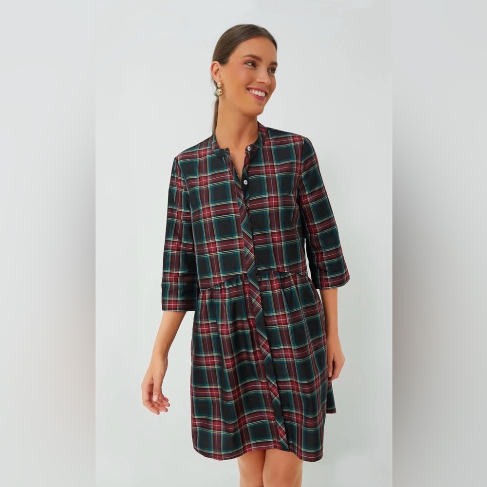 Tuckernuck Highland Tartan Royal Shirt Dress - Picture 2 of 11